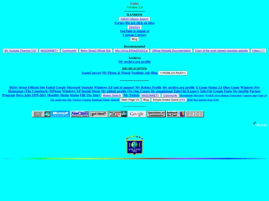 links screenshot
