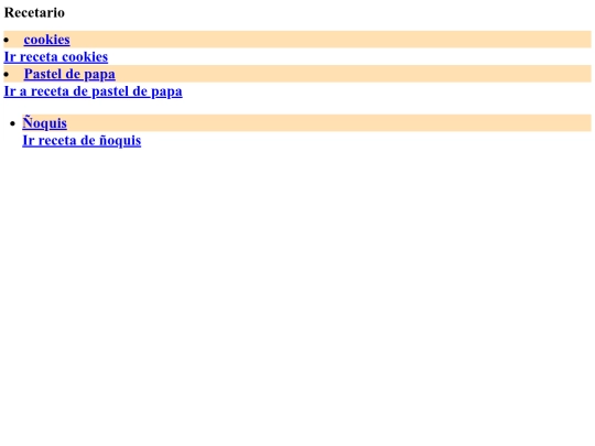 recetario/recetarioo screenshot