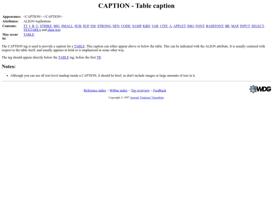 wdg/wilbur/table/caption screenshot