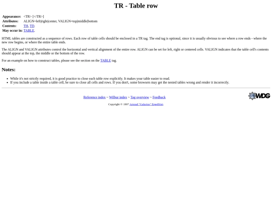 wdg/wilbur/table/tr screenshot