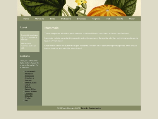 mammals screenshot