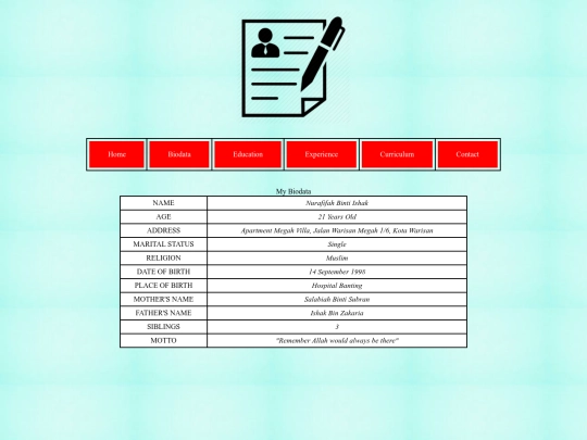 biodata screenshot