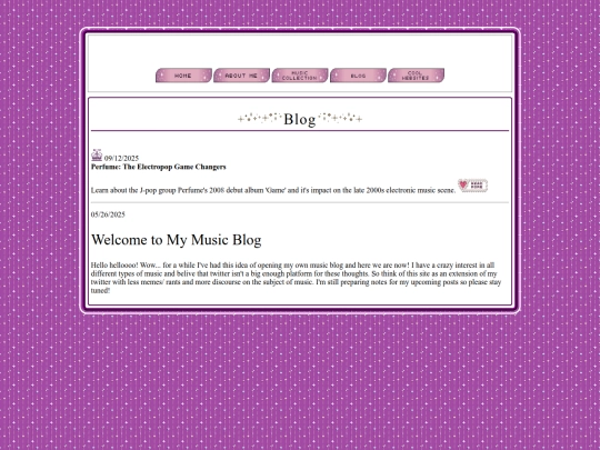 Blog screenshot