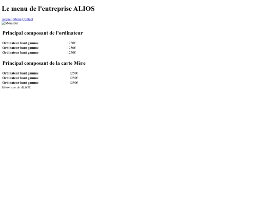 menu screenshot