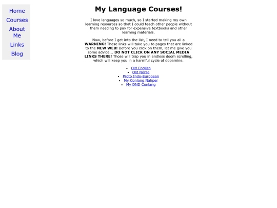 courses screenshot