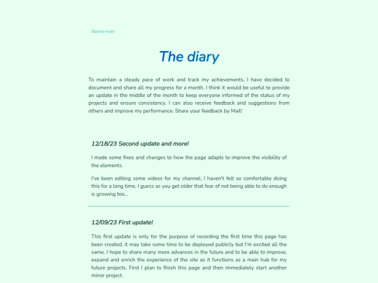 page-content/page-extra/classicportfoliomax/remake/dev-diary screenshot