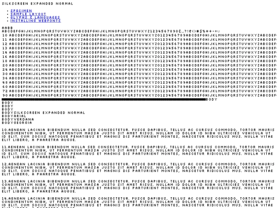 font/slkscre-demo screenshot