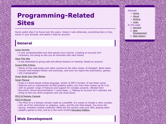 links/programming screenshot