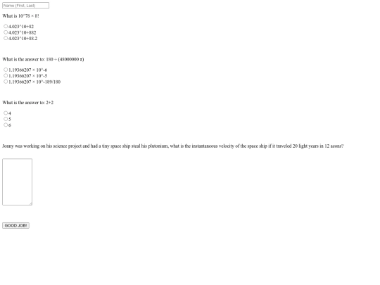 Math Test screenshot