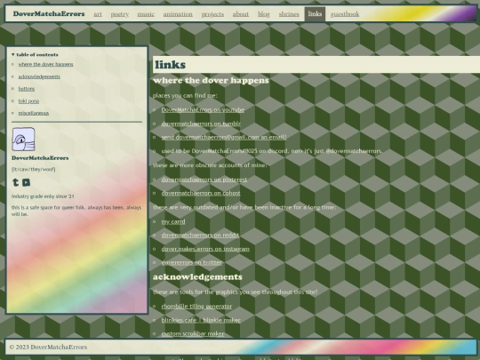 links screenshot