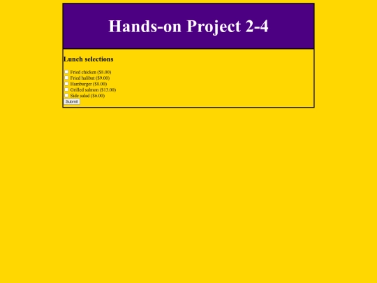 Ex 2-4/HW 2-4 Hands-on Project screenshot