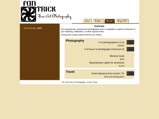 Fine Arts Photography/Fine Arts/estimate screenshot