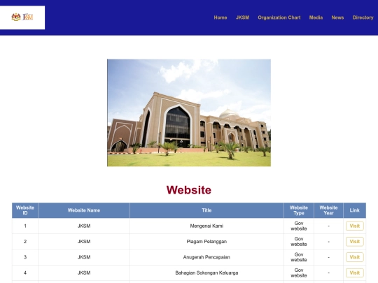website screenshot