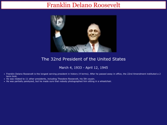 presidentprofileminiproject--sample screenshot