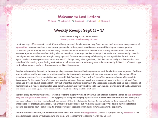 2023/09/18/weekly-recap screenshot