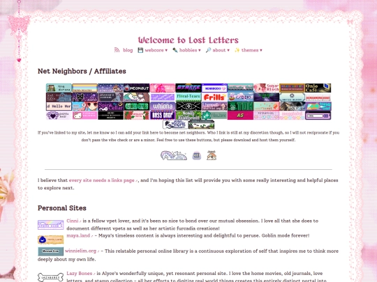 links screenshot