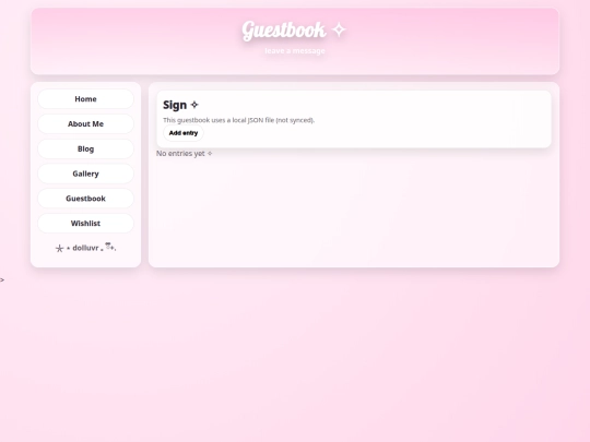 guestbook screenshot