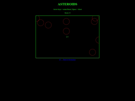 asteroids screenshot