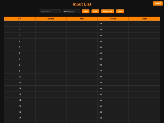 inputs screenshot