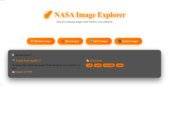 nasaimage screenshot