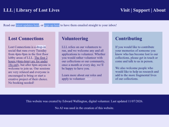 support screenshot