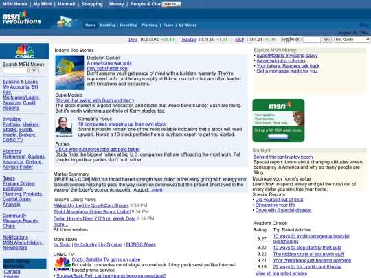 MSN Money screenshot