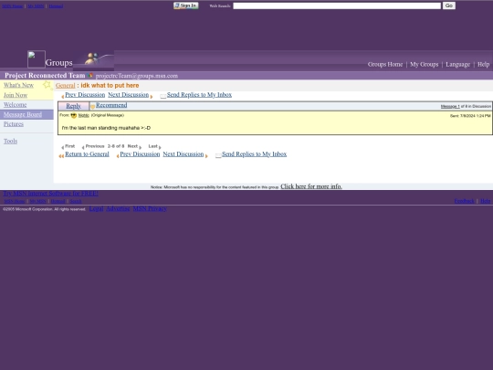 Reconnected Team Message Board screenshot