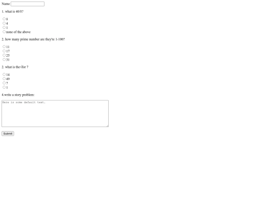 mathtest screenshot