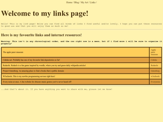 Links screenshot
