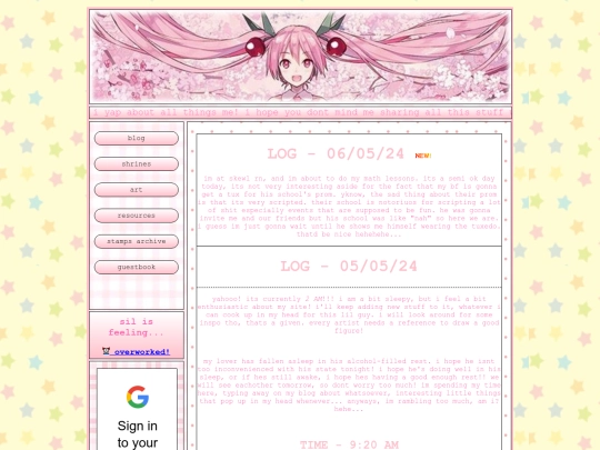 blog screenshot