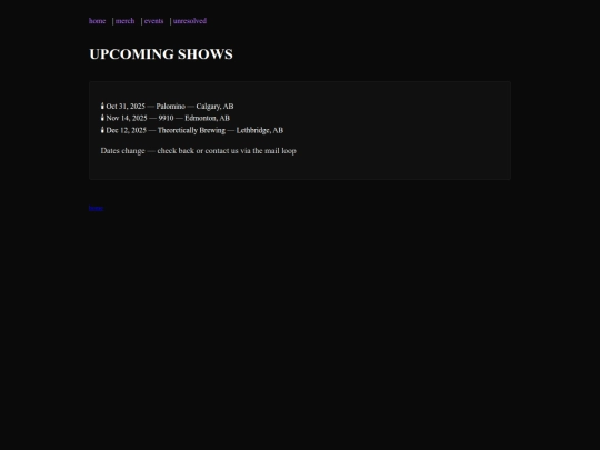 events screenshot