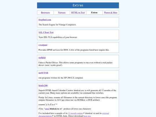 dos/extras screenshot