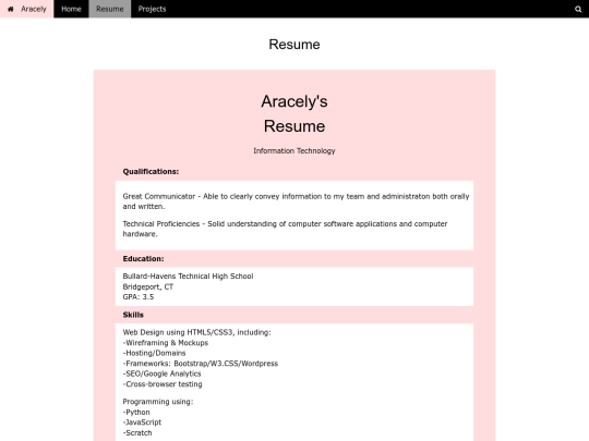 portfolio/resume screenshot
