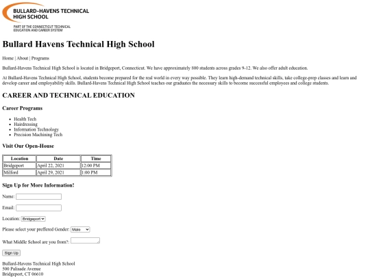 web-design/1-HTML/Bullard_Open_House screenshot