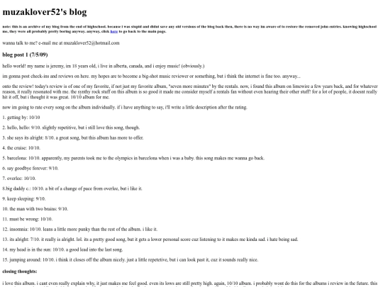 old-blog screenshot