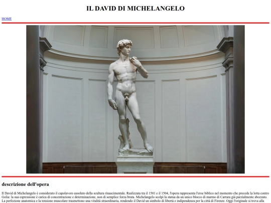 esercizio artisti/David screenshot