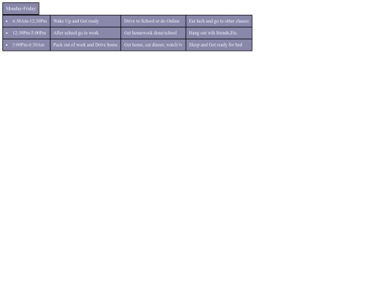 Menu screenshot