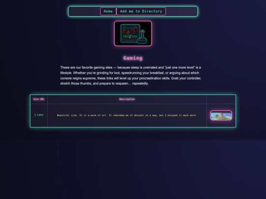 directory/gaming screenshot