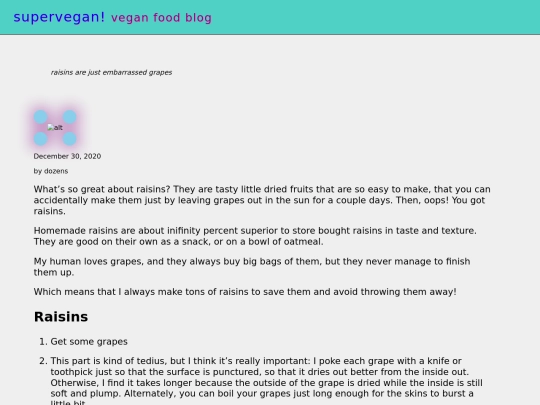 posts/raisins screenshot