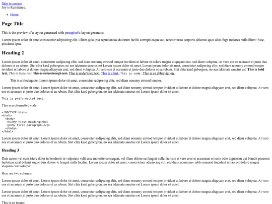 links screenshot