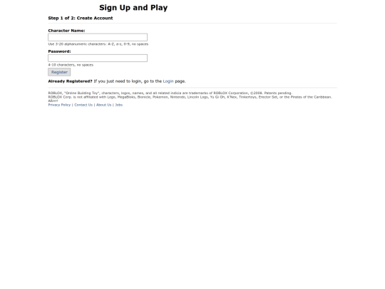 register screenshot