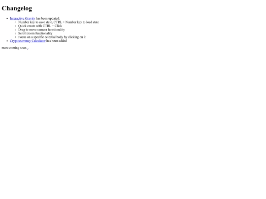 changelog screenshot