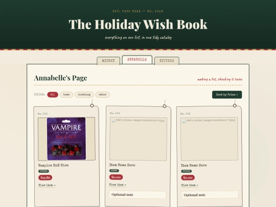 xmas list/annabelle screenshot