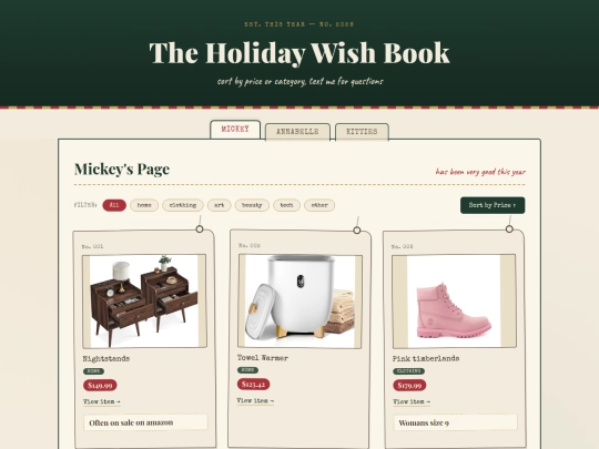 xmas list/mickey screenshot