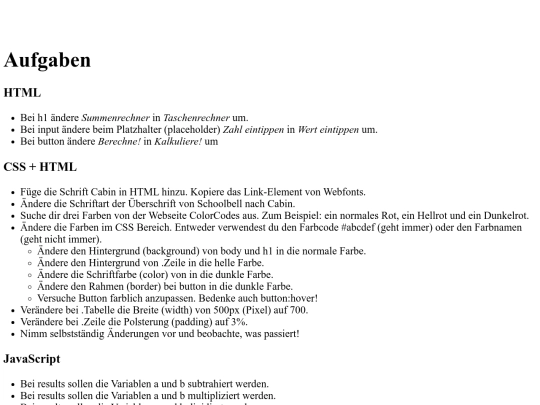 IT/Aufgaben screenshot
