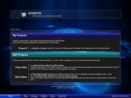 projects screenshot