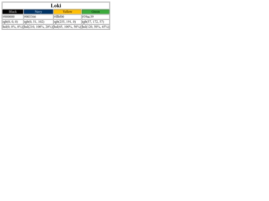 colortable screenshot