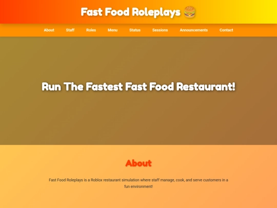 FastFoodWebsite screenshot
