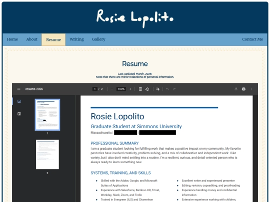 resume screenshot