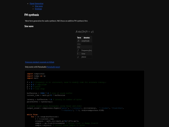 mathcourse/fmsynth screenshot